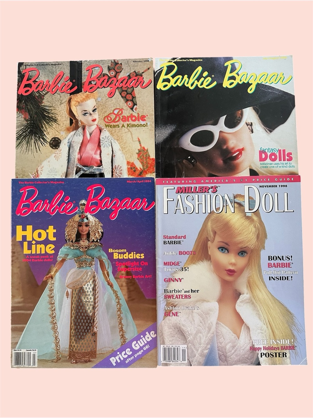 Barbie bazaar vintage magazines lot of 3 plus miller’s fashion dolls magazine